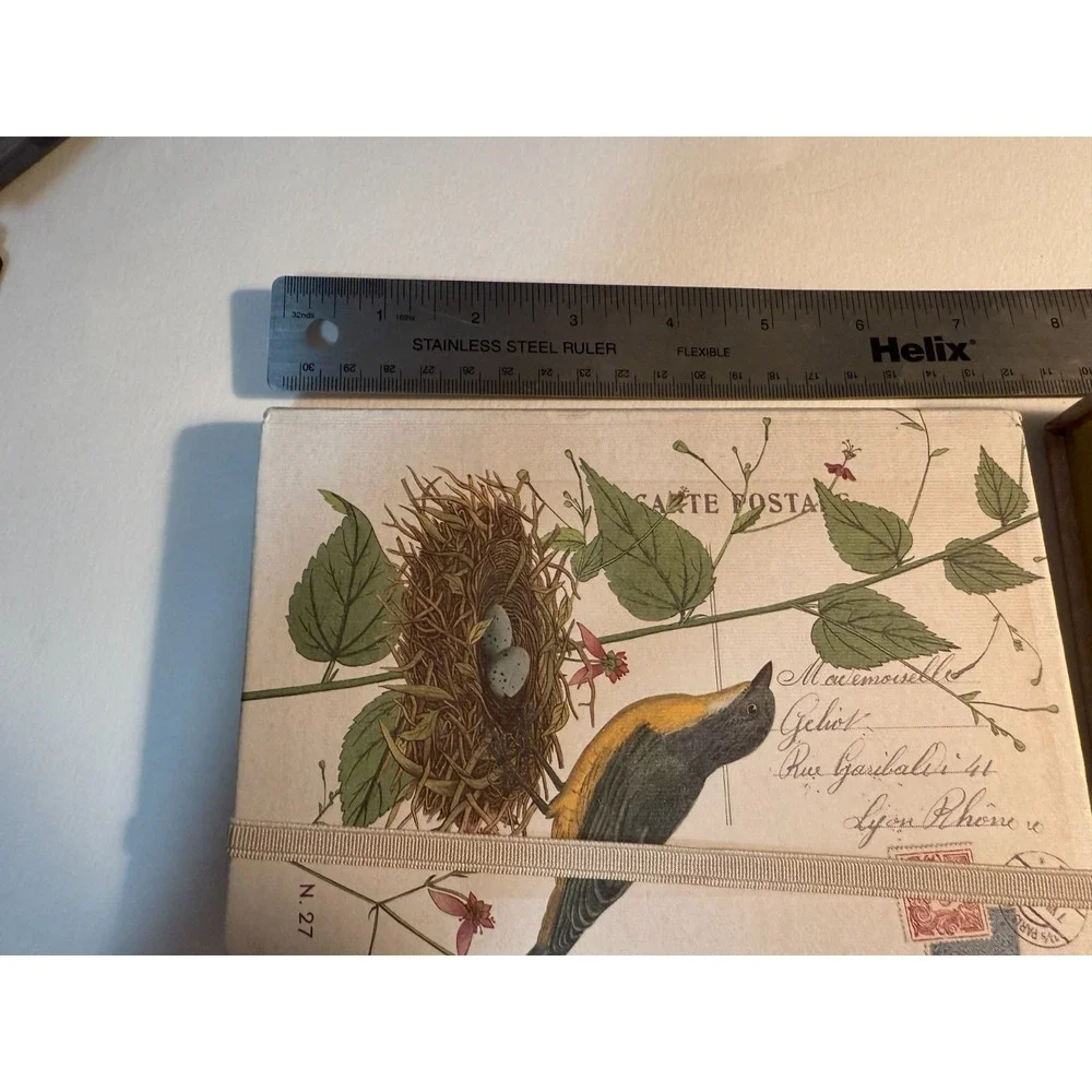 2 blank‎ journals, Bird & Roses Nature. Lined Unused Beautiful Vintage